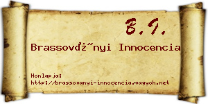 Brassoványi Innocencia névjegykártya
